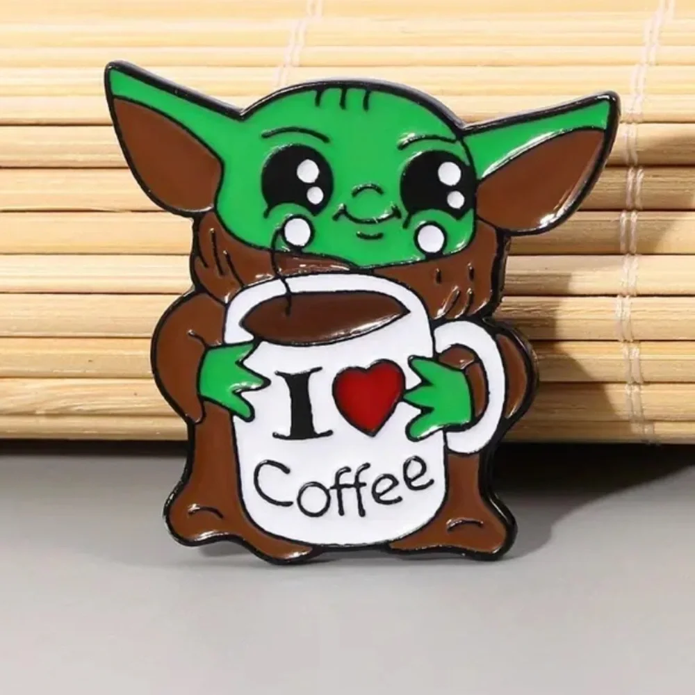 3/$25 Star Wars “The Mandalorian” Grogo Holding a Coffee Mug “I ❤️ Coffee” Pin